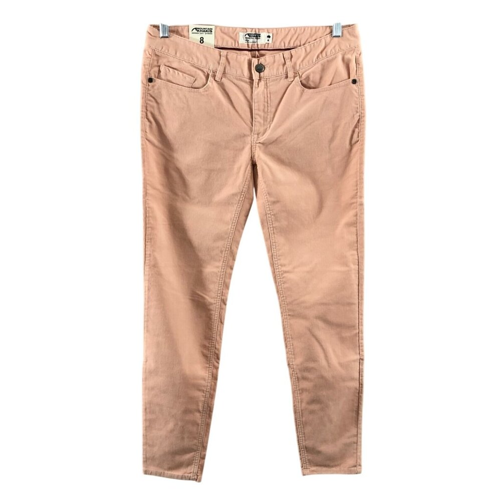 Mountain Khakis Womens Canyon Cord Pants Corduroy Skinny Pink Slim Fit 8